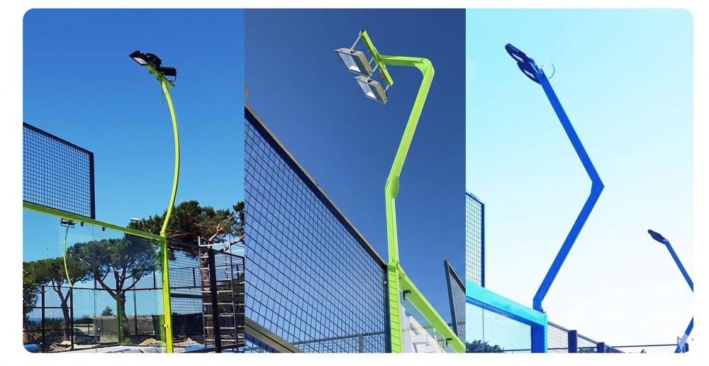 LED padel court lamp posts - the electricity line in the operating budget